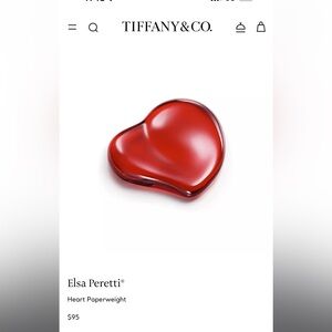 Tiffany & Co. Red Heart Paperweight
